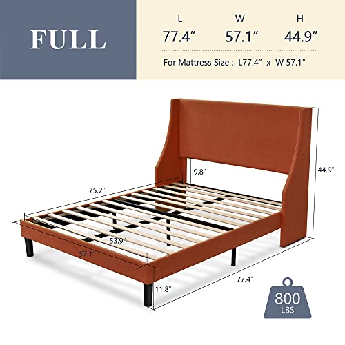 Allewie Full Size Bed Frame, Platform Bed Frame with Upholstered