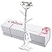 DEFAITH Silver Dipped Real Rose, Best Gifts for Her 25th Anniversary Valentine's Day Christmas Mother's Day - Sterling Silver Rose with Stand