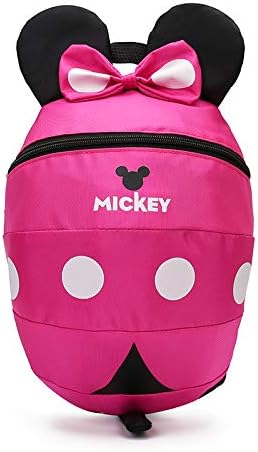Baby Toddler Safety Harness Backpack Child Kids Cute Cartoon Strap Shoulder Backpack Bag with Reins Leash Rucksack Harness Walkers Tether Belt,for 2-5 Years Old Toddler. (Rose red)