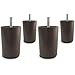 Choice Parts - 3 Inch Dark Walnut Plastic Tapered Sofa Legs, Set of 4