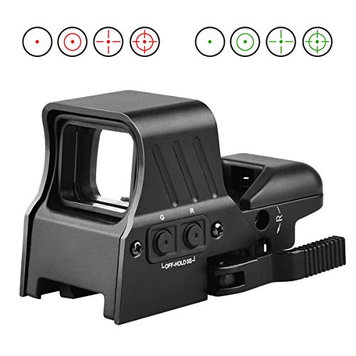 MidTen 1X22X32 Red Green Dot Sight 4 Reticles Reflex Sight Quick Detach Mount 20mm Rail