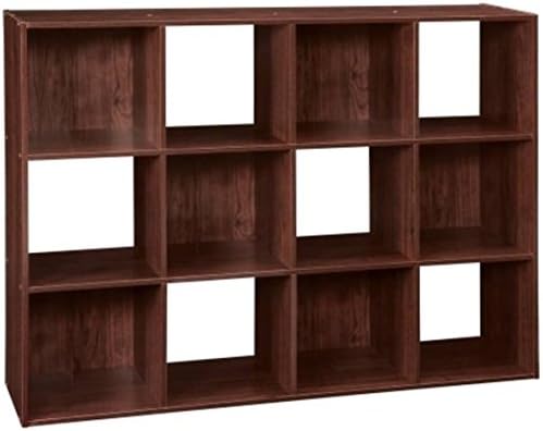12-Cube Dark Cherry Fabric Drawers Storage Organizer