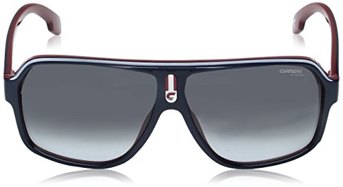Carrera Men's Ca1001s Aviator Sunglasses, Blue Red/Dark Gray Gradiet, 62 mm