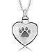 CharmSStory Heart Urn Necklaces Pet Dog Paw Print Cremation Necklace Memorial Pendant Ashes (Dog Paw Print 01)