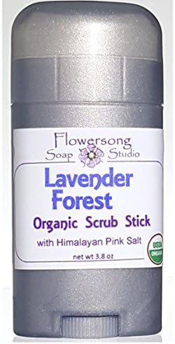 Flowersong Organic Scrub Stick with Himalayan Pink Salt, Lavender Forest Scent