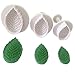 3-piece Plastic Veined Rose Leaf Plunger Cutter Set Fondant Embossing Tool for Cupcake Topper Cake Decorating Color White