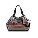 KISS GOLD(TM) Women's Canvas Multi-Color Shopper Tote Shoulder Bag