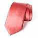 Spring Notion Men's Solid Color Satin Microfiber Tie, Regular Coral
