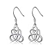 Good Luck Vintage Irish Triquetra Fishhook Celtic Heart Love Knot Dangle Stud 925 Sterling Silver Earrings for Women Wife Friend