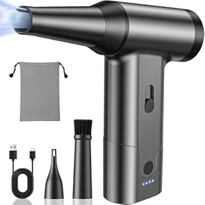 エアダスター 電動ブロワー ブロアー超強力250000RPM高速回転 最大風速120m/s 無段階風量調整