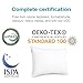 Lunvon Queen Adjustable Shredded Gel Memory Foam Home Bed Pillow for Sleeping Washable Cooling Hypoallergenic Cotton Cover Protector CertiPUR-US Certification for Your Health, White