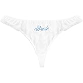 xo, Fetti White Ruffle Bride Thong, S/M/L | Embroidered Underwear, Bridesmaid Gift, Bridal Shower Lingerie, Outfit Accessory