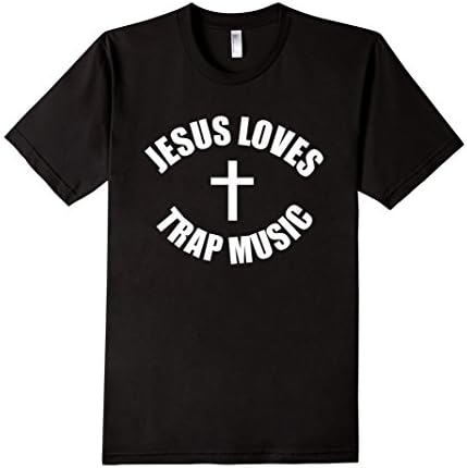 Men's Jesus Loves Trap Music Hip Hop T-Shirt Small Black