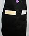 Belle Rose Farm Hair Salon Classic Black Apron - Hair Stylist Tools Rhinestone Dryer, Clippers and Comb on Two Pocket Poly Cotton Blend Apron