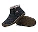 JACKSHIBO Women Men Fully Fur Lined Waterproof Anti-Slip Outdoor Slippers Ankle Boots House Slipper