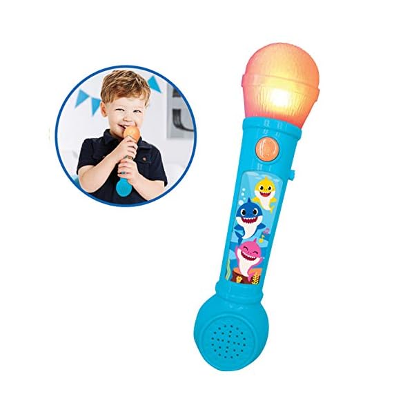 LEXIBOOK-MIC80BS-Baby-Shark-Microphone-for-Children-Musical-Toy-Game-Built-in-Speaker-Light-Effects-Demo-melodies-Included-BlueOrange LEXIBOOK MIC80BS Pinkfong Baby Shark Microphone for Children, Musical Toy Game, Built-in Speaker, Light Effects, Demo…