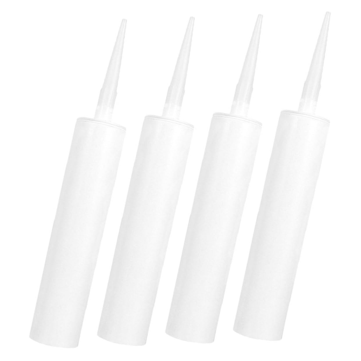 FOYTOKI 4Pcs Empty Caulk Tubes Refillable Sealant Caulking Tubes for Home Improvement for Pipe Sealant and Drain Pipe
