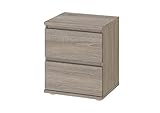 Tvilum Aurora 2 Drawer Nightstand in Truffle