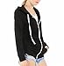 EASYHON Womens Soft Zip Up Fleece Hoodie Sweater Jacket (Large, Black)