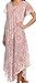 Sakkas 15802 - Lila Freckled Dyed Cap Sleeve Scoopneck Long Caftan Dress / Cover Up - Mauve - OS