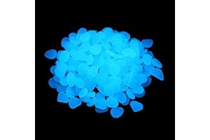 Stymx 520 PCS Glow Stones, Glow in Dark Gardon Pebbles Luminous Rocks for Walkways Yard Aquarium Fish Tank Decoration Powered by Light and Solar (Light Blue)