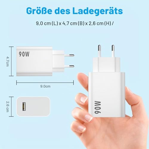 Ladegerät 90W für Xiaomi Poco X7 Pro F7 Pro F6 5G, Nur Adapter