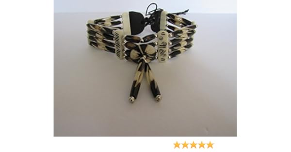 Amazon Com Two Tone Choker Buffalo Bone Geronimo Regalia Pow Wow