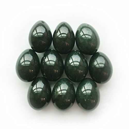 Wholesale Nephrite Jade Eggs, Pre-drilled, Medium Size, 10-PCS Sample Pack, 100% Natural and Genuine, For Kegel Exercises and Yoni Massage, by Polar Jade