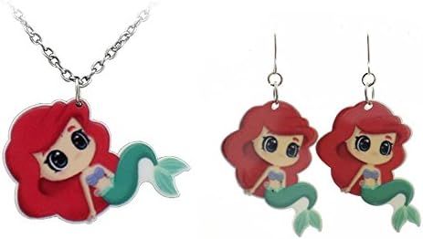 Fashion Jewelry ~ Girls Jewelry ~Ariel Acrylic (Plastic) Pendant Necklace and Earrings Set (ZH38