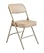 Premium Cushioned Portable Folding Chairs by National Public Seating – 3200 Series Upholstered, Heavy-Duty Foldable Chairs for Indoor & Outdoor Use – Set of 2, Comfortable & Durable, Beige