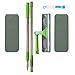 IKU Long Window Cleaner Kit Glass Squeegee Cleaning Tool with 180° Squeegee Head, Extension Pole, Microfiber Cloth(2), Groove Brush for Indoor & Outdoor Windows/Shower/Car (Green)