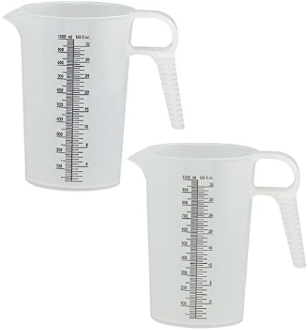 2-Pack River Valley Photographic 1L (32oz) High Grade Polypropylene Lab Pitcher