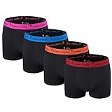 ETERNAL CENTURY Men's Underwear Cotton Stretch Low-Rise Boxer Briefs (4-Pack)