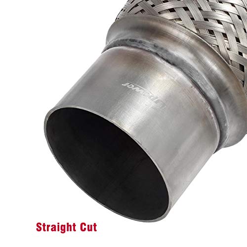 Upower 3 Inch Diameter Exhaust Flex Extension Pipe Connector Tube, 4"+6" 10"OAL Heavy Duty Stainless Steel