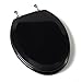 C3B4E290CH Deluxe Molded Wood Toilet Seat with Chrome Hinges, Elongated, Black