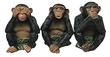 Ebros Whimsical See Hear Speak No Evil Monkeys With Banana Leaves Three Wise Apes Of The Jungle Figurine Set of 3 Animal Rainforest Sculptures Monkey See & Do Statue Fairy Tale Nursery Rhymes Allegory