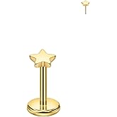 FANSING Star Nose Rings for Women Men Surgical Steel Cartilage Earring Stud Threadless Labret Stud for Helix Rook Conch Tragus Earlobe Piercings