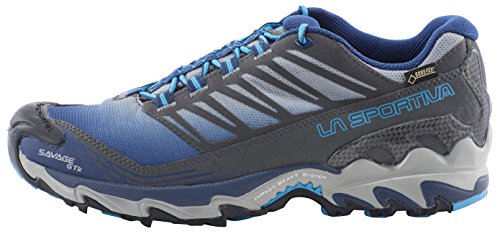 La Sportiva M Savage GTX - Blue / Grey - EU 40.5 / UK 7 / US 8 - Wasserdichter Gore-Tex Herren Trail-Running Schuh