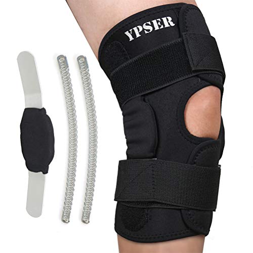 Ypser Hinged Knee Brace Open Patella Knee Support with Side Stabilizers for Joint Pain Relief, Arthritis Injury Recovery, Sprains, Meniscus Tear (Best Exercise For Knee Injury)