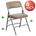 Flash Furniture 4 Pk. HERCULES Series Curved Triple Braced & Double Hinged Beige Vinyl Metal Folding Chair primary