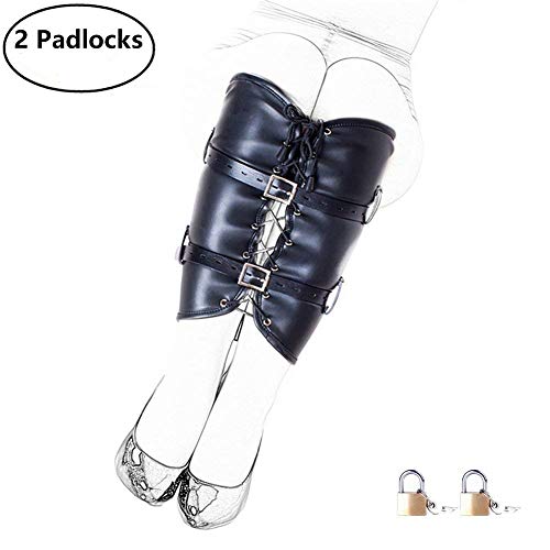 Legs Binding Restaint Leather Sleeve – Davidsource Legs Or Arm Binder Lace-up Leather Single Sleeve Shanks Locking Restaint Harness Bondage Sex Toy (Black)