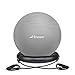 Trideer Ball Chair – Exercise Stability Yoga Ball with Base for Home and Office Desk, Ball Seat, Flexible Seating with Resistance Bands & Pump, Improves Balance, Back Pain, Core Strength & Posture …