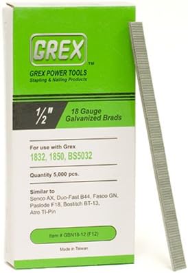 GREX GBN18-12 18 Gauge 1/2-Inch Length Galvanized Brad Nails (5,000 per box)
