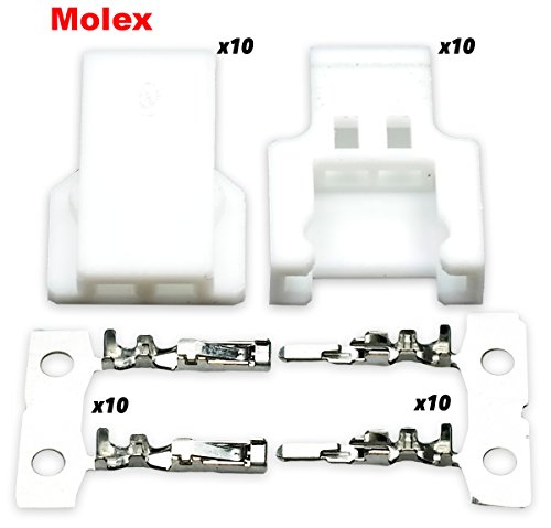 Molex 2-Pin Male Female 2.0mm 3.7V LiPo Battery Micro JST Losi (10 Set)