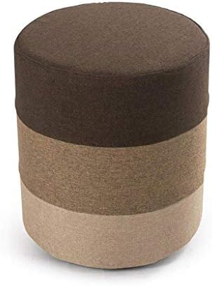 Wghz Indoor and outdoor cylindrical children trash 'S' wood upholstered round mosaic three colors footrest kitchen garden bedroom 35x29 (color: gray)