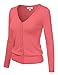 Doublju Womens Long Sleeve Crewneck & V-Neck Button Down Knit Cardigan Sweater