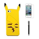 NewMall Iphone5 5S case,Pokémon iPhone 5/5s Case Pikachu Silicon Jacket POKE-506A