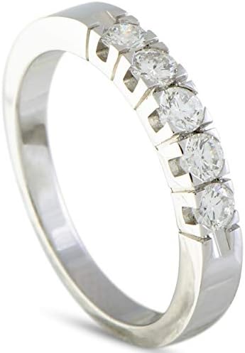 Luca Carati 18K White Gold 5-Diamond Band Ring