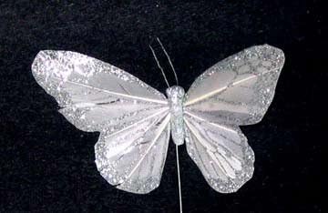 Artificial Feather Butterflies 3 Inch 24 Pieces New