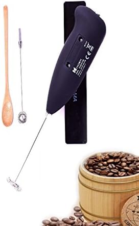 Hoho com 4-Piece Matcha Electric Handheld Milk Coffee Frother Foamer/Whisk Mixer Stirrer Egg Beater for Latte Coffee Hot Milk Kitchen Tool (Black/b)